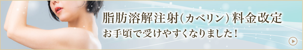 脂肪溶解注射（カベリン）料金改定 お手頃で受けやすくなりました！